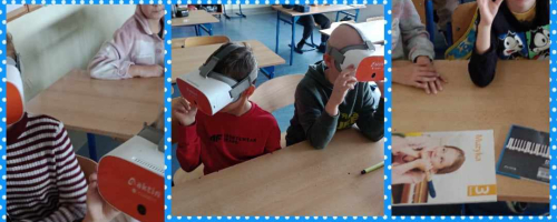 lekcja z okularami VR w klasie 3b